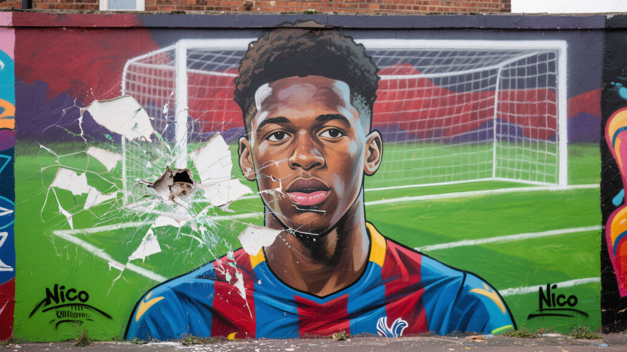 尼科-威廉斯壁画遭到破坏,面容被新涂料覆盖 近年来,壁画艺术逐渐成为城市文化的重要象征,而运动